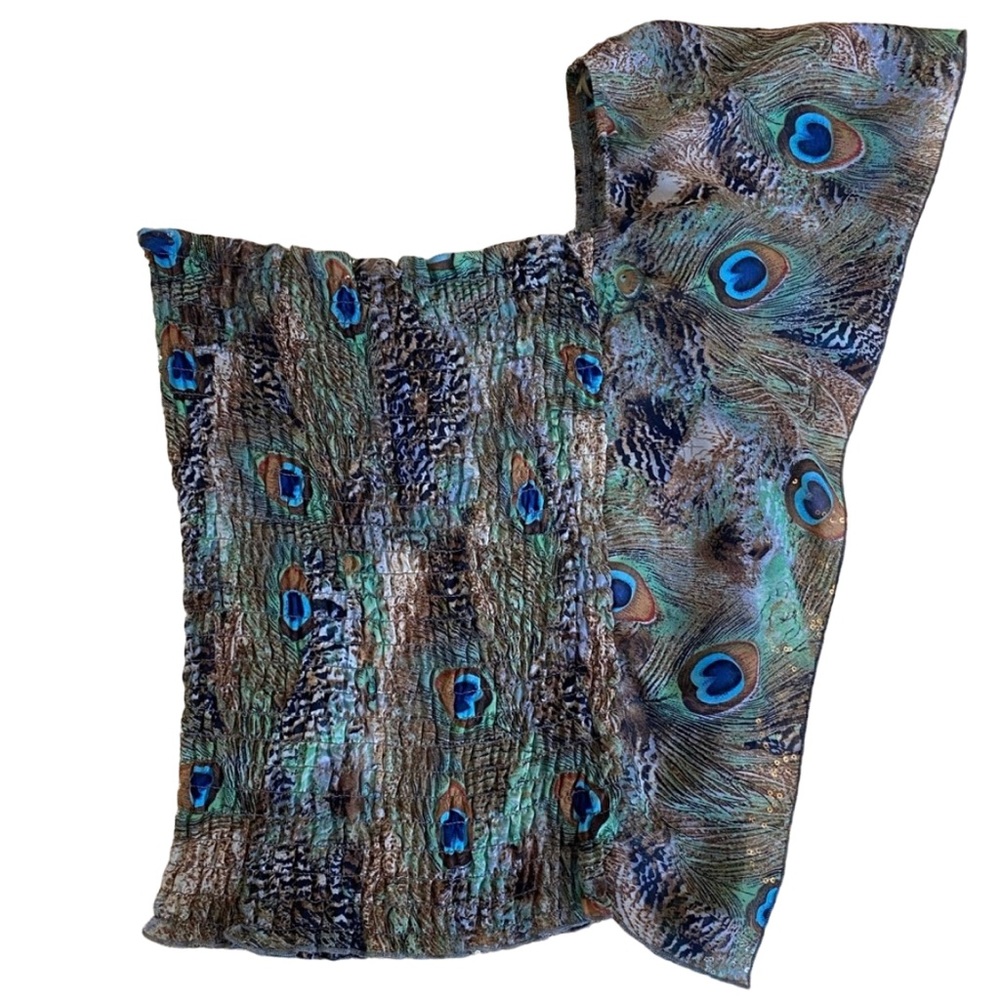 Peacock 🦚 Tube Top - Cotton Express - Size Small